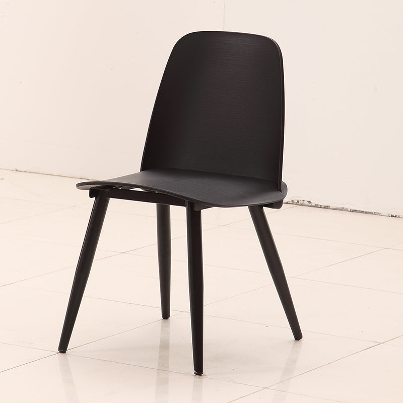 Scandinavian Plastic Dining Chairs Armless Low Back Dining Side Chair