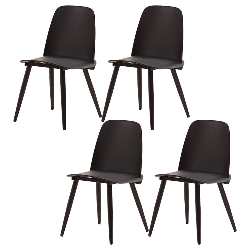 Scandinavian Plastic Dining Chairs Armless Low Back Dining Side Chair