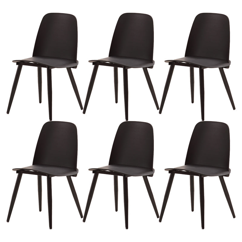 Scandinavian Plastic Dining Chairs Armless Low Back Dining Side Chair