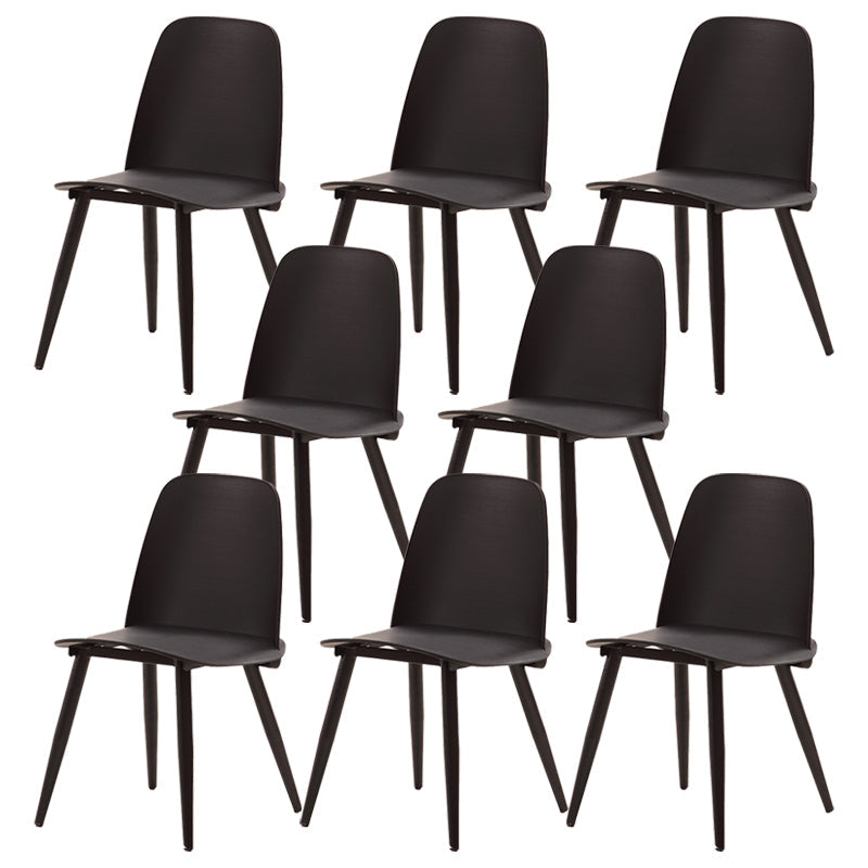 Scandinavian Plastic Dining Chairs Armless Low Back Dining Side Chair