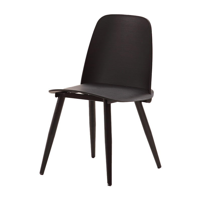 Scandinavian Plastic Dining Chairs Armless Low Back Dining Side Chair