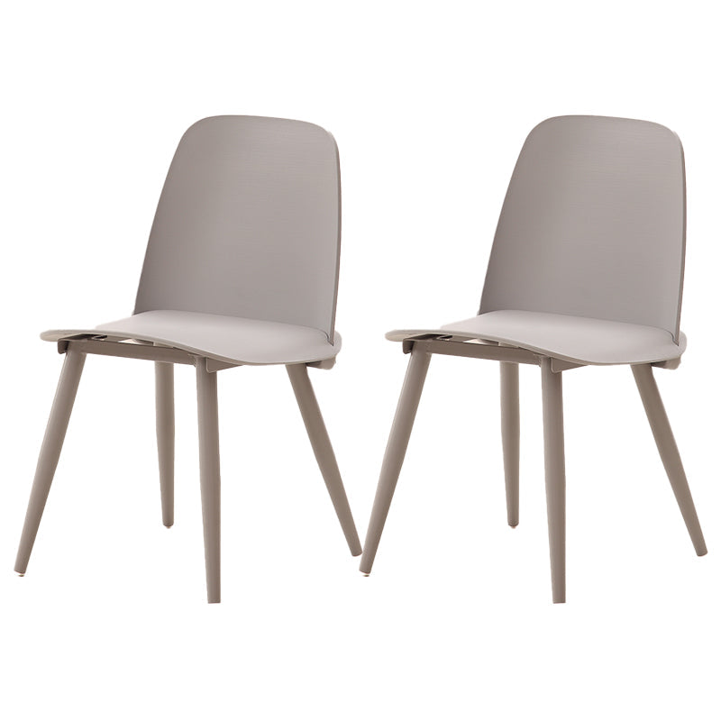 Scandinavian Plastic Dining Chairs Armless Low Back Dining Side Chair