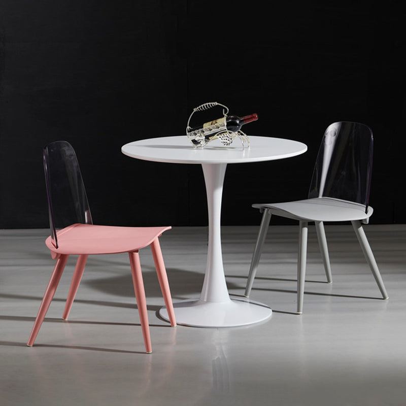 Scandinavian Plastic Dining Chairs Armless Low Back Dining Side Chair