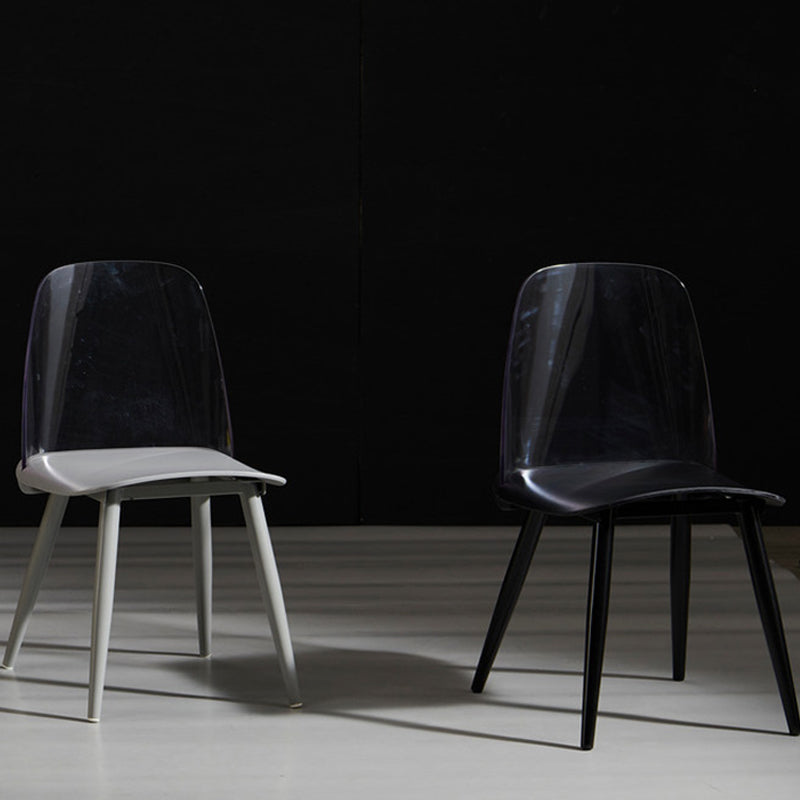 Scandinavian Plastic Dining Chairs Armless Low Back Dining Side Chair
