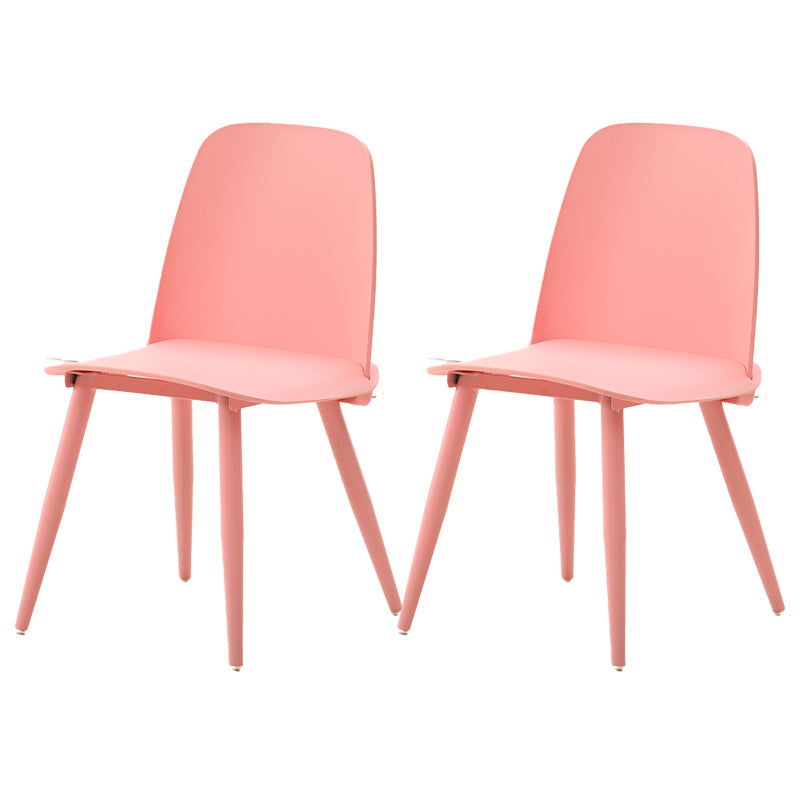 Scandinavian Plastic Dining Chairs Armless Low Back Dining Side Chair