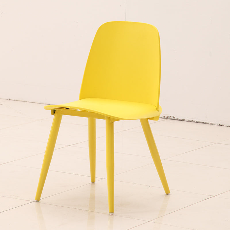 Scandinavian Plastic Dining Chairs Armless Low Back Dining Side Chair