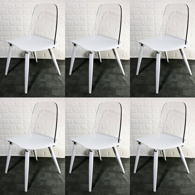 Scandinavian Plastic Dining Chairs Armless Low Back Dining Side Chair