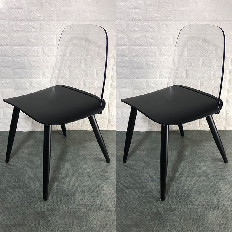 Scandinavian Plastic Dining Chairs Armless Low Back Dining Side Chair