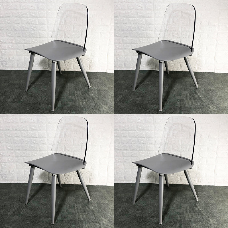 Scandinavian Plastic Dining Chairs Armless Low Back Dining Side Chair