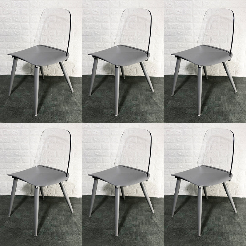 Scandinavian Plastic Dining Chairs Armless Low Back Dining Side Chair