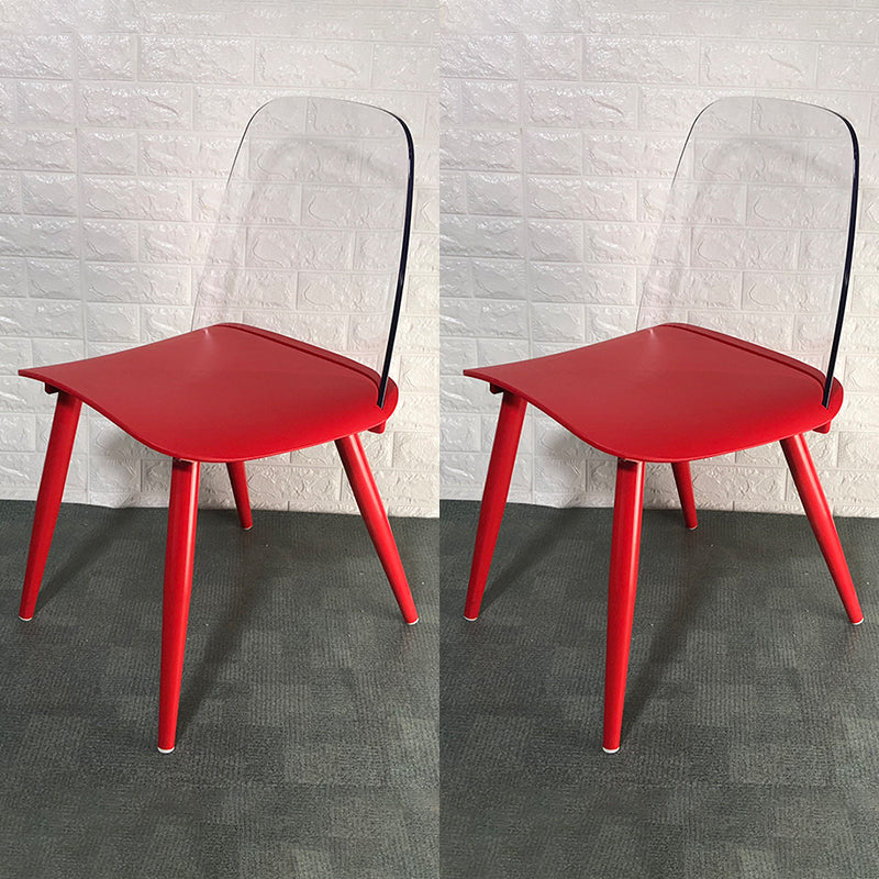 Scandinavian Plastic Dining Chairs Armless Low Back Dining Side Chair
