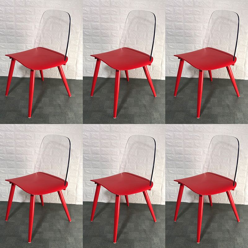 Scandinavian Plastic Dining Chairs Armless Low Back Dining Side Chair