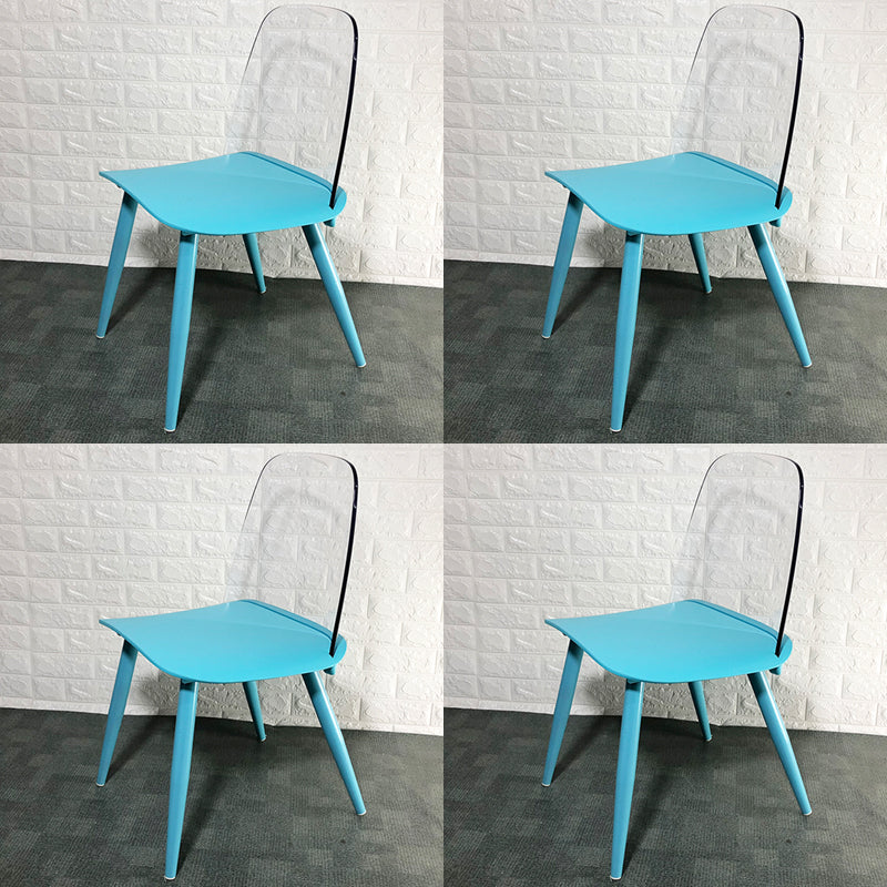 Scandinavian Plastic Dining Chairs Armless Low Back Dining Side Chair