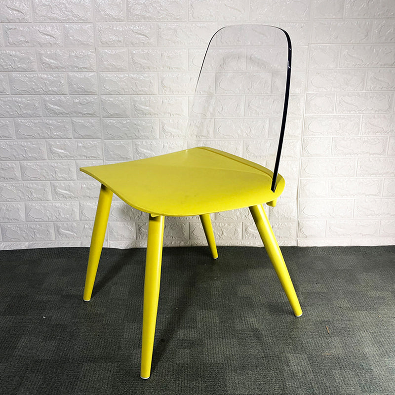 Scandinavian Plastic Dining Chairs Armless Low Back Dining Side Chair
