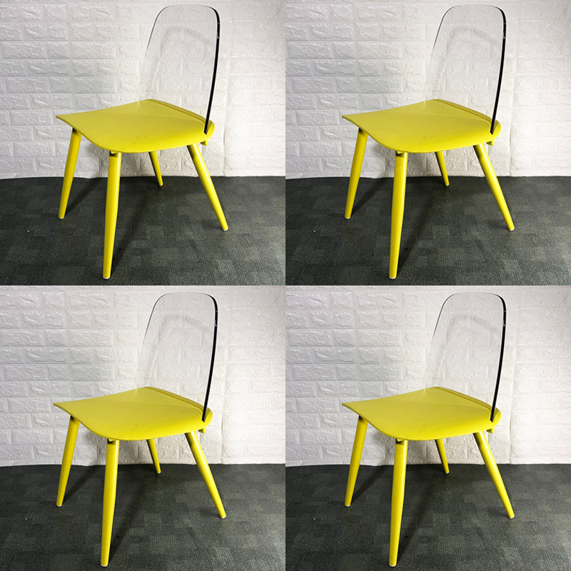 Scandinavian Plastic Dining Chairs Armless Low Back Dining Side Chair
