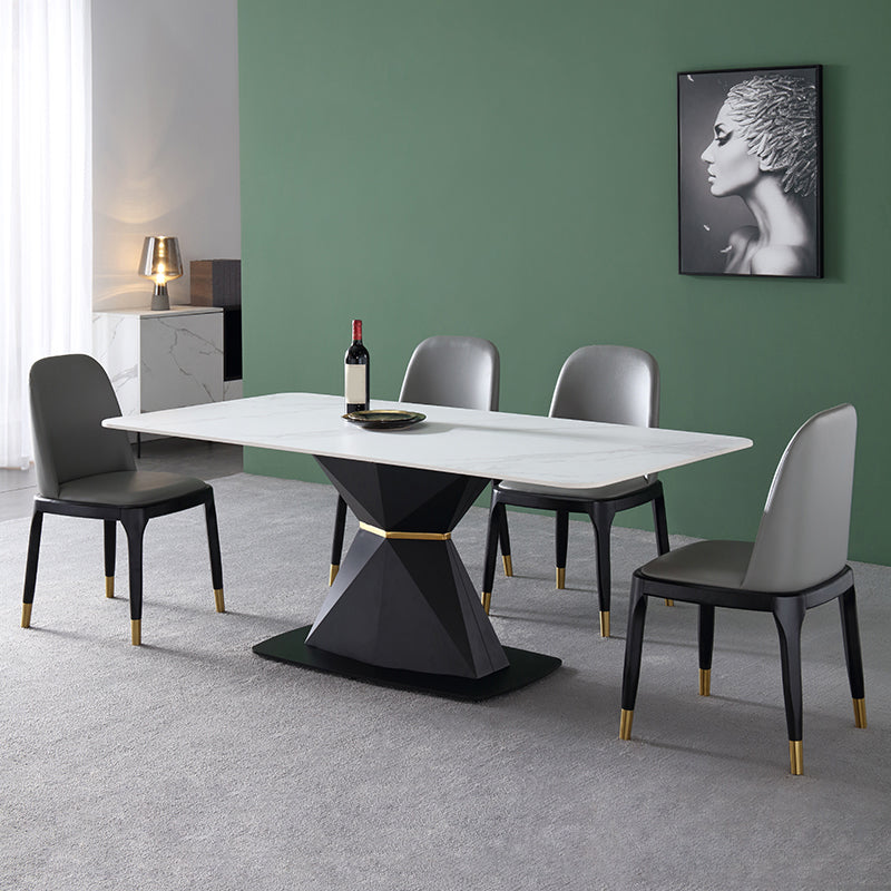White Stone Top Dinette Set 1/4/5 Pieces Modern Indoor Dining Table Set Clearhalo 'Dining Room Sets' 'Dining Tables & Seating' 'dining_room_set' 'furn' 'furn_dining_room_set' 'Furniture' 'Kitchen & Dining Furniture' 5846340