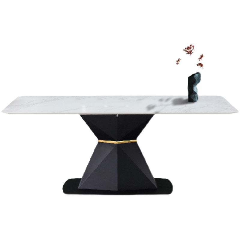 White Stone Top Dinette Set 1/4/5 Pieces Modern Indoor Dining Table Set White 70.9"L x 35.4"W Clearhalo 'Dining Room Sets' 'Dining Tables & Seating' 'dining_room_set' 'furn' 'furn_dining_room_set' 'Furniture' 'Kitchen & Dining Furniture' 5846342