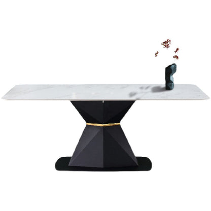 White Stone Top Dinette Set 1/4/5 Pieces Modern Indoor Dining Table Set White 70.9"L x 35.4"W Clearhalo 'Dining Room Sets' 'Dining Tables & Seating' 'dining_room_set' 'furn' 'furn_dining_room_set' 'Furniture' 'Kitchen & Dining Furniture' 5846342