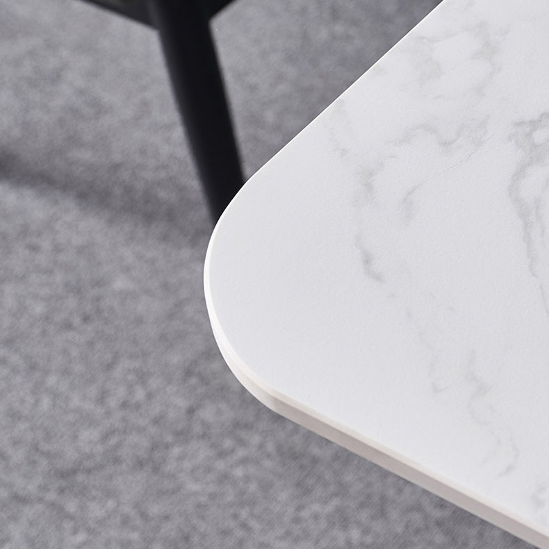 White Stone Top Dinette Set 1/4/5 Pieces Modern Indoor Dining Table Set Clearhalo 'Dining Room Sets' 'Dining Tables & Seating' 'dining_room_set' 'furn' 'furn_dining_room_set' 'Furniture' 'Kitchen & Dining Furniture' 5846344