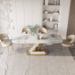Stone Dining Table Set 1/4/5/7 Pcs Modern Dining Table with Armless Chairs