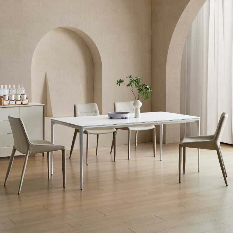 Rectángulo de diseñador 1/4/5/7 Piezas Mesa de comedor Juego de patas de interior Juego de comedor en blanco