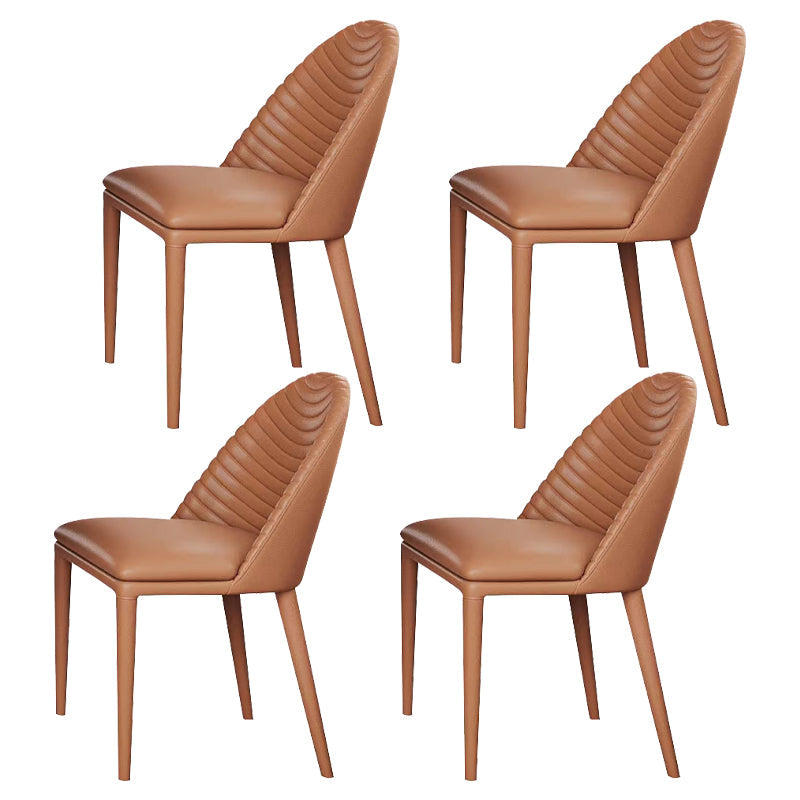 Modern Rectangle Sintered Stone Dining Table Set 1/4/5/6 Pieces Dining Set 4 Brown Chairs Clearhalo 'Dining Room Sets' 'Dining Tables & Seating' 'dining_room_set' 'furn' 'furn_dining_room_set' 'Furniture' 'Kitchen & Dining Furniture' 5846445