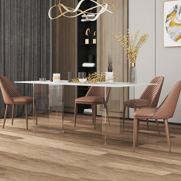 Modern Rectangle Sintered Stone Dining Table Set 1/4/5/6 Pieces Dining Set Clearhalo 'Dining Room Sets' 'Dining Tables & Seating' 'dining_room_set' 'furn' 'furn_dining_room_set' 'Furniture' 'Kitchen & Dining Furniture' 5846455