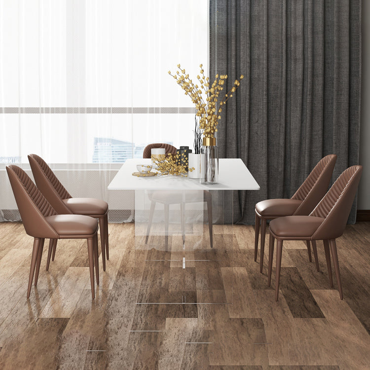 Modern Rectangle Sintered Stone Dining Table Set 1/4/5/6 Pieces Dining Set Clearhalo 'Dining Room Sets' 'Dining Tables & Seating' 'dining_room_set' 'furn' 'furn_dining_room_set' 'Furniture' 'Kitchen & Dining Furniture' 5846458