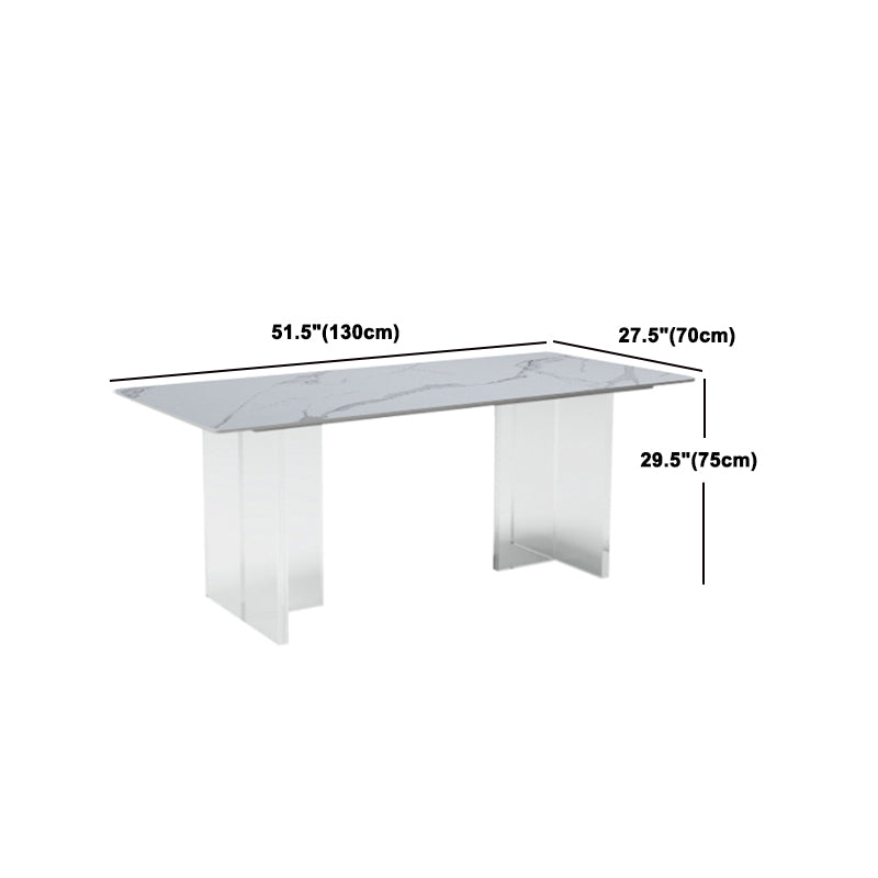 Modern Rectangle Sintered Stone Dining Table Set 1/4/5/6 Pieces Dining Set Clearhalo 'Dining Room Sets' 'Dining Tables & Seating' 'dining_room_set' 'furn' 'furn_dining_room_set' 'Furniture' 'Kitchen & Dining Furniture' 5846459
