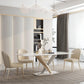 Glam Sintered Stone Dining Set 1/4/5/7 Pieces Dining Set with Pedestal Base 5 Pieces: Table, 4 Chairs Clearhalo 'Dining Room Sets' 'Dining Tables & Seating' 'dining_room_set' 'furn' 'furn_dining_room_set' 'Furniture' 'Kitchen & Dining Furniture' 5846468