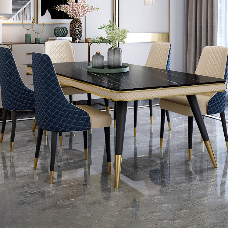 Moderno rettangolo 1/4/5/6/7 pezzi tavolo da pranzo set di gambe nere set di dinette interno