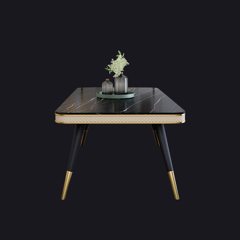 Moderno rettangolo 1/4/5/6/7 pezzi tavolo da pranzo set di gambe nere set di dinette interno