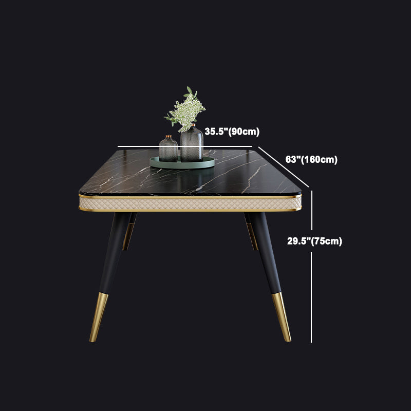 Moderno rettangolo 1/4/5/6/7 pezzi tavolo da pranzo set di gambe nere set di dinette interno
