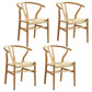 Modern 1/4/5 Pieces Dining Set Rectangle Pine Wood Dining Table for Dining Room Kitchen 4 Wood Chairs Clearhalo 'Dining Room Sets' 'Dining Tables & Seating' 'dining_room_set' 'furn' 'furn_dining_room_set' 'Furniture' 'Kitchen & Dining Furniture' 5846541