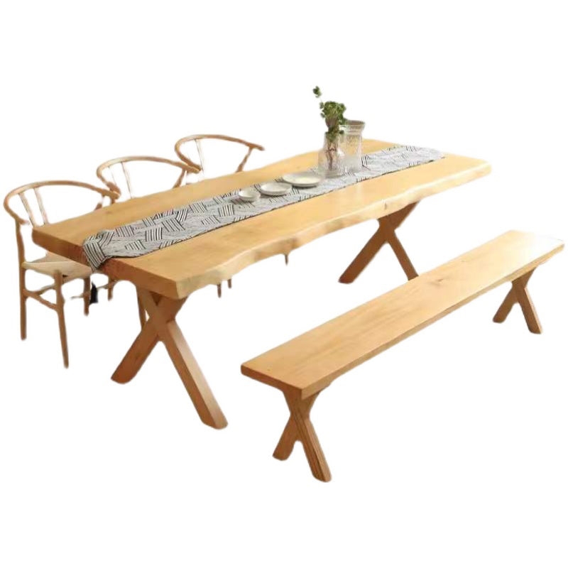Modern 1/4/5 Pieces Dining Set Rectangle Pine Wood Dining Table for Dining Room Kitchen Clearhalo 'Dining Room Sets' 'Dining Tables & Seating' 'dining_room_set' 'furn' 'furn_dining_room_set' 'Furniture' 'Kitchen & Dining Furniture' 5846545