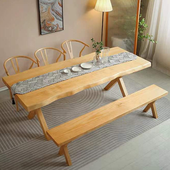 Modern 1/4/5 Pieces Dining Set Rectangle Pine Wood Dining Table for Dining Room Kitchen Clearhalo 'Dining Room Sets' 'Dining Tables & Seating' 'dining_room_set' 'furn' 'furn_dining_room_set' 'Furniture' 'Kitchen & Dining Furniture' 5846552