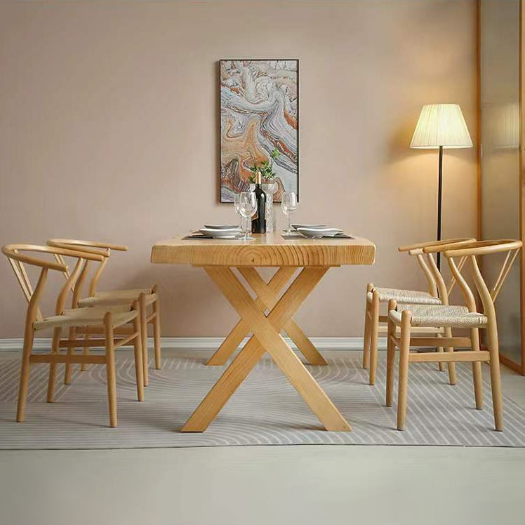 Modern 1/4/5 Pieces Dining Set Rectangle Pine Wood Dining Table for Dining Room Kitchen Clearhalo 'Dining Room Sets' 'Dining Tables & Seating' 'dining_room_set' 'furn' 'furn_dining_room_set' 'Furniture' 'Kitchen & Dining Furniture' 5846553
