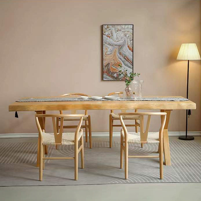 Modern 1/4/5 Pieces Dining Set Rectangle Pine Wood Dining Table for Dining Room Kitchen Clearhalo 'Dining Room Sets' 'Dining Tables & Seating' 'dining_room_set' 'furn' 'furn_dining_room_set' 'Furniture' 'Kitchen & Dining Furniture' 5846554