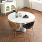 Set di tavoli da pranzo al coperto bianco rotondo in pietra moderna 1/2/3/5 pezzi Dinette Set