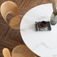 Set di tavoli da pranzo al coperto bianco rotondo in pietra moderna 1/2/3/5 pezzi Dinette Set