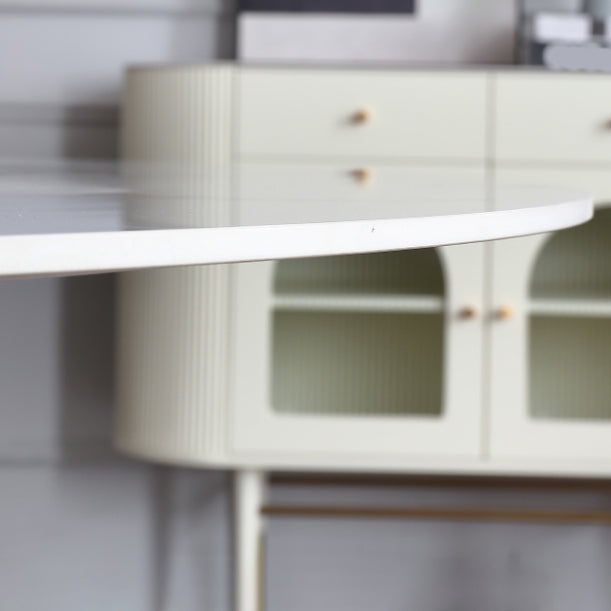 Set di tavoli da pranzo al coperto bianco rotondo in pietra moderna 1/2/3/5 pezzi Dinette Set