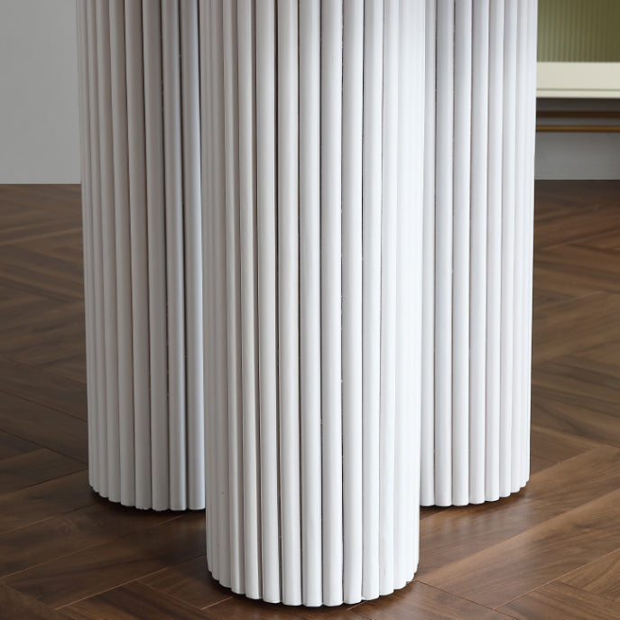 Set di tavoli da pranzo al coperto bianco rotondo in pietra moderna 1/2/3/5 pezzi Dinette Set