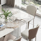 Conjunto de mesa de comedor de piedra sinterizada de rectángulo contemporáneo 1/2/5/7 piezas de comedor
