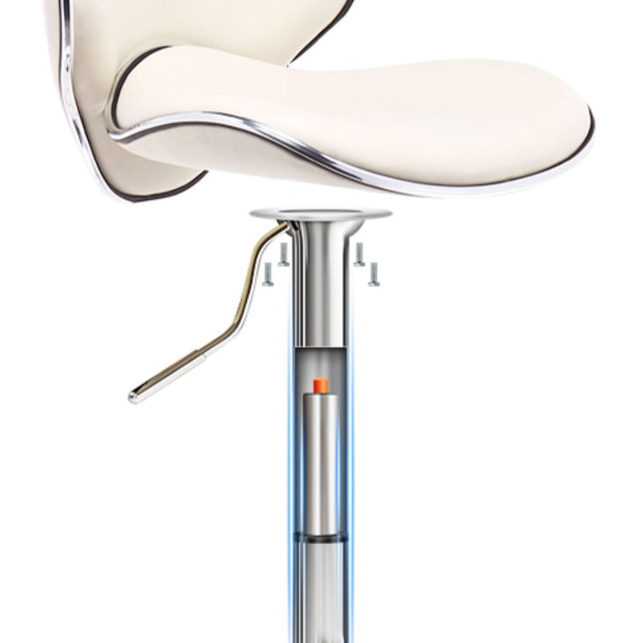 スカンジナビアのメタルバースツールローバックレザー調整可能なバースツールマット仕上げ