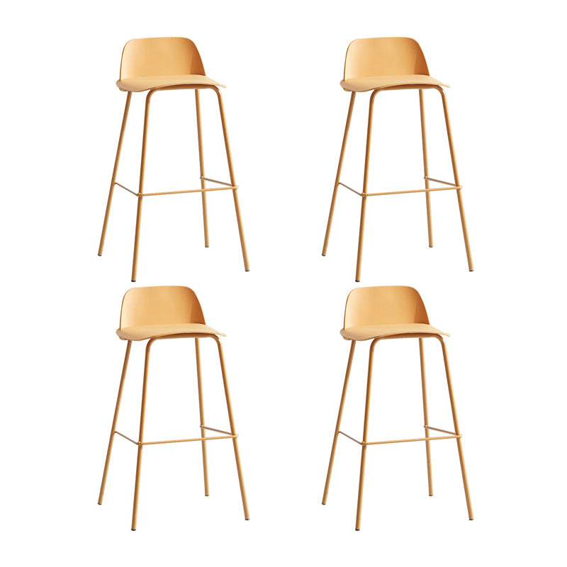 Plastique en plastique contemporain tabouret de comptoir en plastique Rectangle siège avec des jambes en fer
