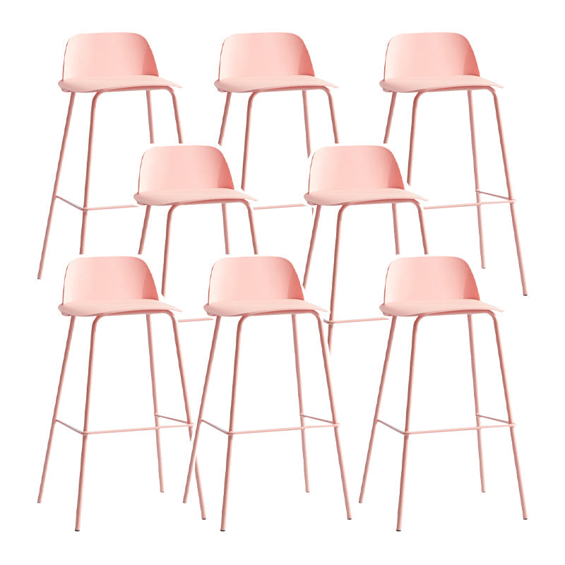 Zeitgenössischer Plastik Barhocker Plastikschatzhocker Rechtecksitz mit Eisenbeinen