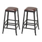 Industrial Metal Stool Wood Rectangle Seat Counter Stool in Matte Finish Backless 2 Piece Set Upholstered Clearhalo 'Bar Furniture' 'Bar Stools' 'bar_stools' 'furn' 'furn_bar_stools' 'Furniture' 'Kitchen & Dining Furniture' 5846835
