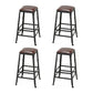 Industrial Metal Stool Wood Rectangle Seat Counter Stool in Matte Finish Backless 4 Piece Set Upholstered Clearhalo 'Bar Furniture' 'Bar Stools' 'bar_stools' 'furn' 'furn_bar_stools' 'Furniture' 'Kitchen & Dining Furniture' 5846836