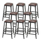 Industrial Metal Stool Wood Rectangle Seat Counter Stool in Matte Finish Backless 8 Piece Set Upholstered Clearhalo 'Bar Furniture' 'Bar Stools' 'bar_stools' 'furn' 'furn_bar_stools' 'Furniture' 'Kitchen & Dining Furniture' 5846841