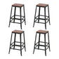 Industrial Metal Stool Wood Rectangle Seat Counter Stool in Matte Finish Backless 4 Piece Set Non-Upholstered Clearhalo 'Bar Furniture' 'Bar Stools' 'bar_stools' 'furn' 'furn_bar_stools' 'Furniture' 'Kitchen & Dining Furniture' 5846849
